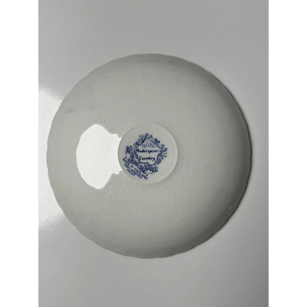 Royal Essex Shakespeare Country Trinity Church Blue White Ironstone Saucer Plate